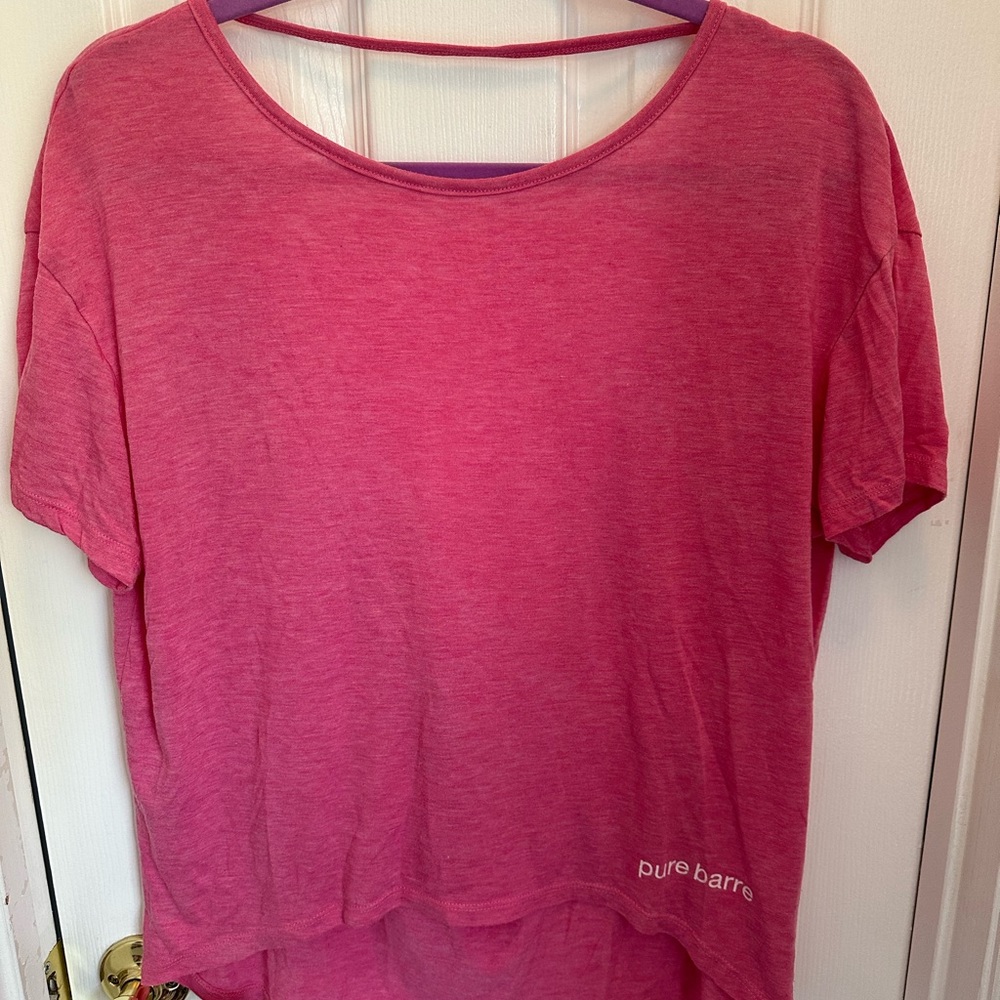 Pure Barre pink pony tee